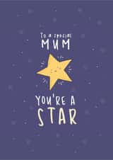 Cute Mother's Day / Birthday Card - Mum You're A Star created by Little Big Pie