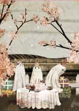 Cute Birthday Card - Ghosts - Table created by Katherine Blower