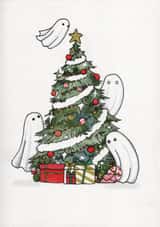 Cute Christmas Card - Ghosts - Christmas Tree created by Katherine Blower