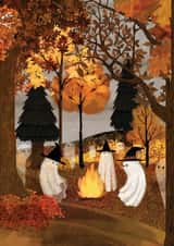 Cute Halloween Card - Ghosts - Autumn created by Katherine Blower