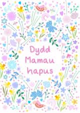 Cute Mother's Day Card - Welsh Language - Flowers created by Paperleaf Studios 