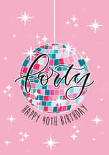 Fun 40th Birthday Card - For Her - Disco Ball created by The Amyverse