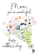 Traditional Mother's Day Card - Mam - Floral Bouquet created by Katie Phythian Design