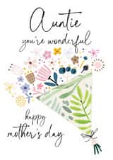 Traditional Mother's Day Card - Auntie - Floral Bouquet created by Katie Phythian Design