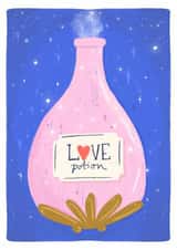 Cute Anniversary/Love & Friendship Card - Love Potion - Sparkles created by Claire Lefevre