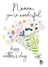 Traditional Mother's Day Card - Nanna - Floral Bouquet created by Katie Phythian Design