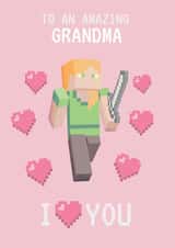 Fun Minecraft-Inspired Mother’s Day Card for Grandma – Pixel Gamer created by Danilo