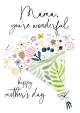 Traditional Mother's Day Card - Mama - Floral Bouquet created by Katie Phythian Design