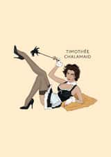 Funny Birthday/Just Because Card - Timothée Chalamet - Timothée Chalamaid created by Chloë Langer