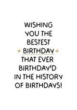 Classic Birthday Card - Best Birthday Ever created by Puns and Needles