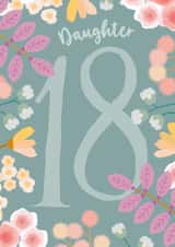 Pretty 18th Birthday Card - For Daughter - Flowers created by The Pattern Press