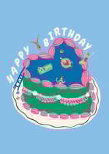 Cute birthday card for a friend - dreaming of a pool party! created by Zoe May Designs