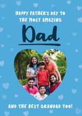 Personalised Father's Day Photo Card created by Bev O'Connor || @oconnordesign - Cute Father's Day Card - For Dad & Grandad - Heart