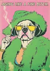 Funny Birthday Card - For Her - Aging Like A Fine Bitch created by Sophie Barrott