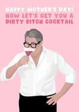 Funny Mother's Day Card - Bridget Jones - Hugh Grant - Dirty Cocktail created by Pink Peach Cards