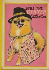 Still the Centre of Attention – Sassy Retro Pom Chihuahua Greeting Card created by Sophie Barrott