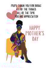 Heartfelt Mother's Day Card - You Are Appreciated created by AfroTouch Design