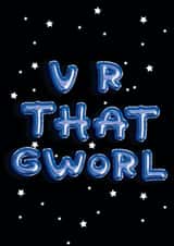Cute Reminder Card - balloon words - U R THAT GWORL created by SAOB