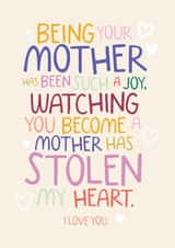 Classic Mother's Day Card - For Daughter - Stolen My Heart created by Laurent Collective