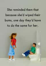 Funny Mother's Day Card - Wipe Bum - Duties created by Bold & Bright Cards
