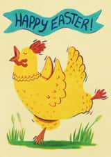 Cute Easter Card - Leaping Chicken created by Stiffnees