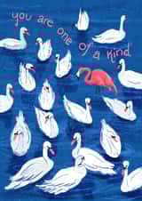 Cute Love & Friendship/Just Because Card - One Of A Kind - Flamingo created by Nestbox Studio