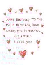 Heartfelt Birthday Card - For Girlfriend - Hearts created by HCD Illustration