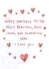 Heartfelt Birthday Card - For Wife - Hearts created by HCD Illustration