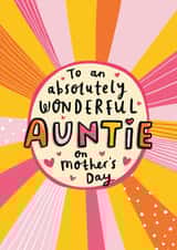 Cute Mother's Day Card - Wonderful Auntie created by Arrow Gift Co