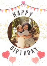 Personalised Birthday Photo Card created by @hollielonglanddesigns - Classic Birthday Card - For Her - Balloons