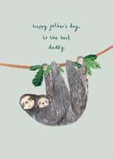Cute Father's Day Card - The Best Daddy - Sloth created by Louise Mulgrew