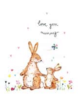 Cute Bunnies Card For Mummy - Love You Mummy created by Louise Mulgrew