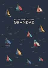 Classic Father's Day Card - For Grandad - Illustrated Boats created by Rebecca Prinn