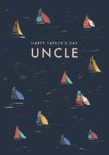 Classic Father's Day Card - For Uncle - Illustrated Boats created by Rebecca Prinn