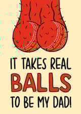 Cheeky Father's Day Card - Cricket - Takes Real Balls created by TeePee Creations