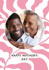 Personalised Mothers Day Photo Card created by Spark and Wild - Modern Mother's Day Card - Wavy Leaves