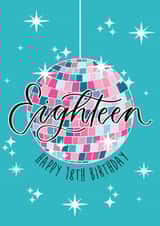 Pretty Birthday Card - 18th - Disco Ball created by The Amyverse