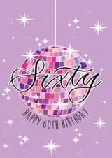 Pretty Birthday Card - 60th - Disco Ball created by The Amyverse