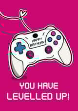 Fun Birthday Card - For Her - You Have Levelled Up! created by Gobbygifts
