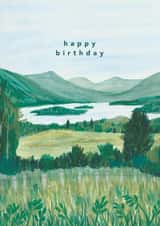 Arty Birthday Card - Loch Awe Mountain created by Joy Jen Studio