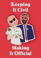 Cute Civil Partnership Wedding Card for Couple - Keeping it Civil. created by Bower