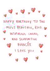 Heartfelt Birthday Card - For Fiancée - I Love You created by HCD Illustration