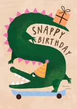 Cute Birthday Card - Snappy Birthday - Crocodile created by Studio Mads