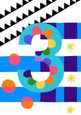 Bold 3rd Birthday Card - Stars - Colourful created by Lizzie Chancellor