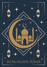Jazak Allahu Khair Card – May Allah Reward You – Elegant Islamic Design created by Dottie Mottie