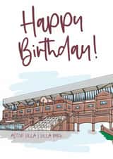 Fun Birthday Card - Aston Villa - Villa Park created by Moo & Snip