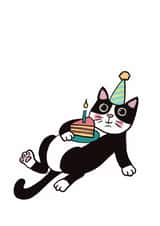 Cute Birthday Card - Cat With Cake created by Maria Myrkina