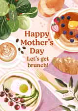 Pretty Mother's Day Card - Let's Get Brunch! - Pancakes created by Anna Cheng Design & Print