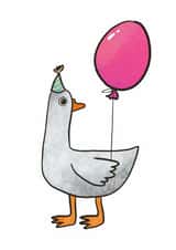 Cute Birthday Card - Goose With Balloon created by Maria Myrkina