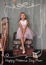 Personalised Mothers Day Photo Card created by Jenna Holcomb - Pretty Mother’s Day Card - Pink Bow Frame